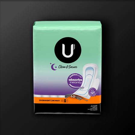 U by Kotex Ultra Thin Overnight Pads - WithWings - 1 Each - Individually  Wrapped, Anti-leak, Absorbent, Odor-absorbing - Kopy Kat Office