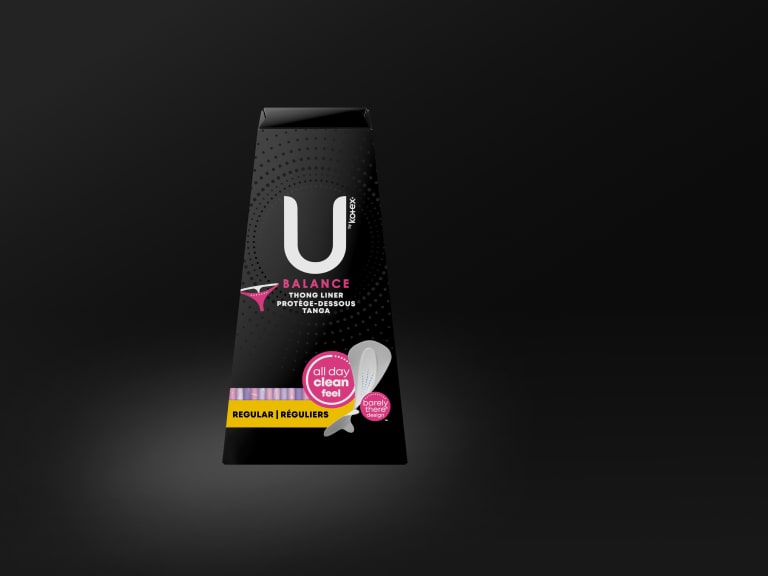 U by Kotex® Balance thong liners, regular absorbency