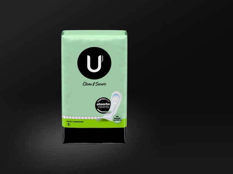 U by Kotex® Clean & Secure Ultra Thin pads, heavy absorbency