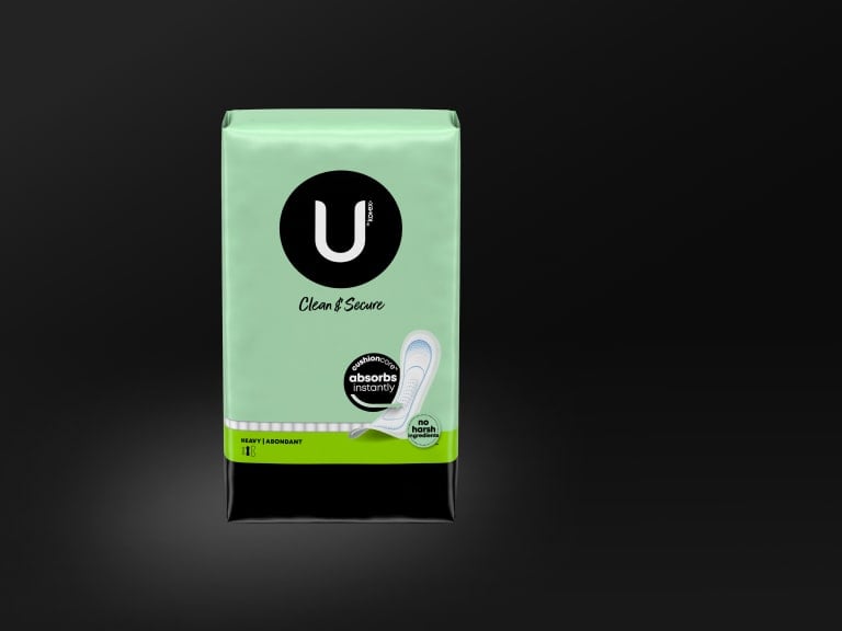 U by Kotex® Clean & Secure serviettes hygiéniques ultra-minces, absorption élevée