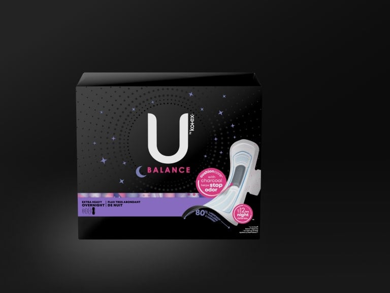 U by Kotex Extra Heavy Overnight 20 Ultrathin Pads with Wings