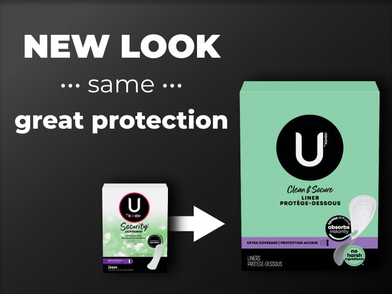 U by Kotex® Security -> Clean & Secure protège-dessous, couverture supplémentaire - nouveau design